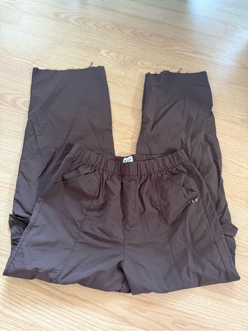 Wilo Brown Women’s  Lightweight Elastic-Waist Pants Size Small